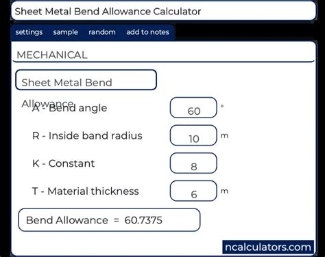 sheet metal bend allowance calculator|sheet metal bending allowance formula.